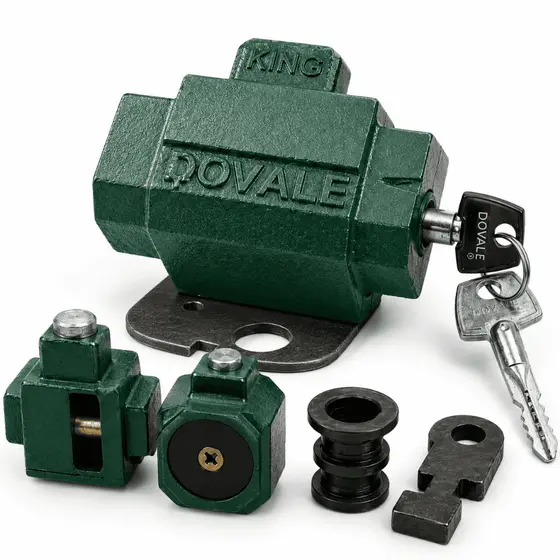 Cadeado Solo Dovale King 3 Verde para Porta de Aço Trava Firme no Piso