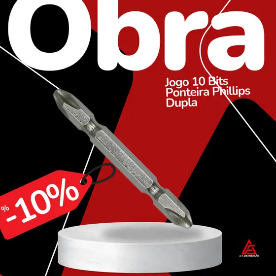 Jogo 10 Bits Ponteira Phillips Dupla - 65mm