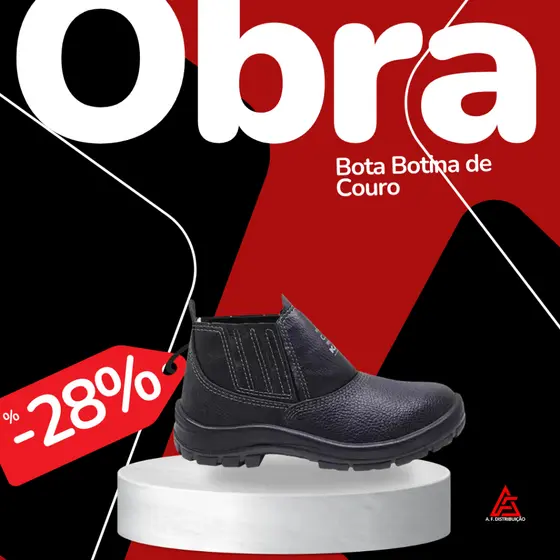 Bota Botina de Couro com Bico de Aço Kadesh