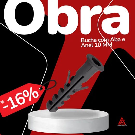 Bucha com Aba e Anel 10 MM - Escolha a Quantidade 250/500/750
