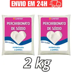 2kg Percarbonato de Sodio Puro Limpeza Profunda Alvejante Remove Manchas Roupas Clareia Sem Cloro