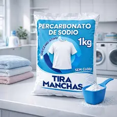 Percarbonato de Sodio 1kg Multiuso Alvejante Limpeza Tira Manchas Sujeira Roupas Brancas Vanish