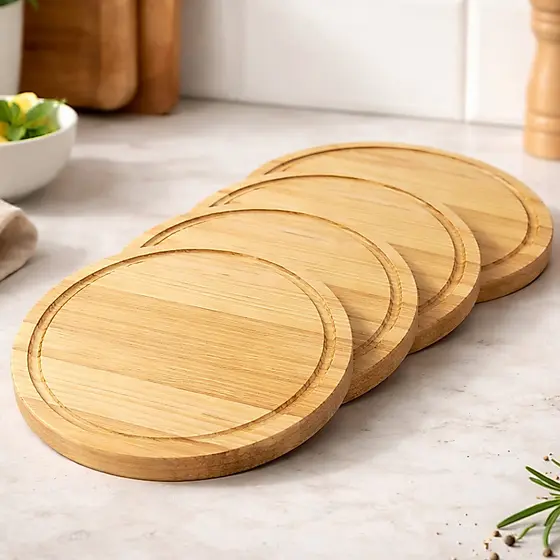 Kit 5 Tábuas Redondas Madeira Pinus Pizza Frios 30 Centímetros