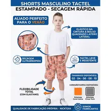 Bermuda Masculina Tactel Infantil Fun