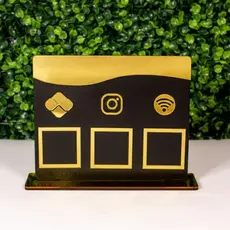 Placa de Pix Instagram e Wif-fi, Display para Mesa/Balcão