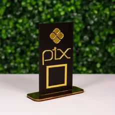 Placa Pix Instagram Wi-Fi Display para Mesa/Balcão