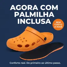 Babuche Unissex com Palmilha Inclusa PVC Micro Expandido Antiderrapante Confortável Trabalho Escola