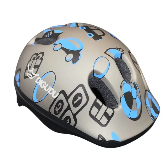 Capacete Infantil Cinza e Azul Ciclismo Baby Digudu Patins Skate Corrida Bike Proteção