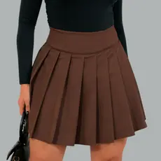 Short Saia feminina Plissada Rodada com Forro