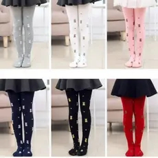 kit 4 Meias calça infantil Meia Grossa Frio Inverno Menina Preta/ Branca/Colorido