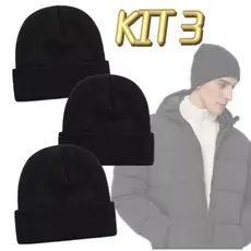 Kit 3 Touca Básica Inverno - Lã Adulto-Básica
