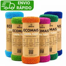 PANO LIMPA TUDO ÁKORA ECOMAIS (CORES SORTIDAS) MICROFIBRA 80% POLIÉSTER - LIMPA SÓ COM ÁGUA