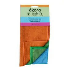 Kit 9 Panos Mágicos Ákora Microfibra Limpeza Fácil e Geral Só Com Água