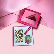 KIT DE PRESENTE COM PORTA CARTÃO PORTA PERFUME E ESPELHO.
