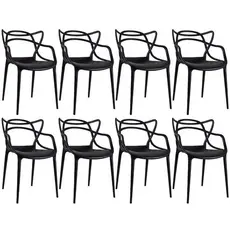 Kit com 8 Cadeiras Masters Allegra Preta