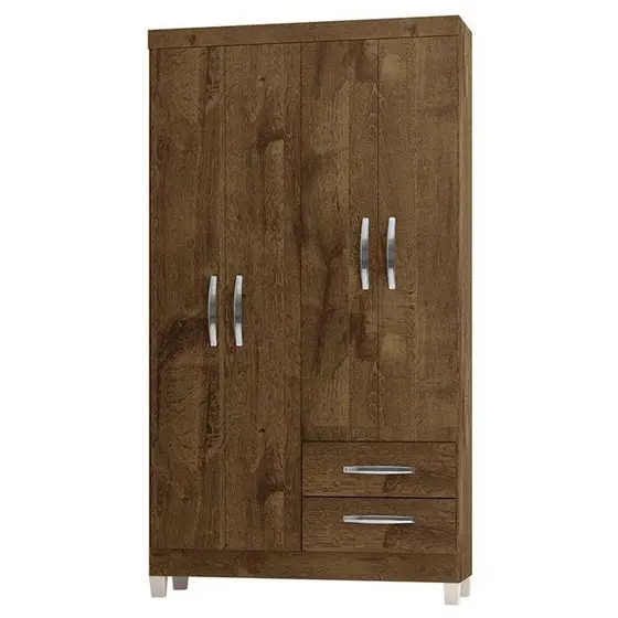 Guarda Roupa Solteiro Módena 4 Portas Malbec - Incorplac