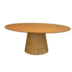 Mesa De Jantar Oval Cone 160x90 Cm Freijó Cor Marrom
