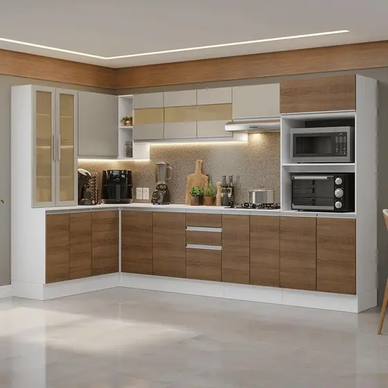 Armário De Cozinha Completa De Canto 100% Mdf 447Cm  Madesa
