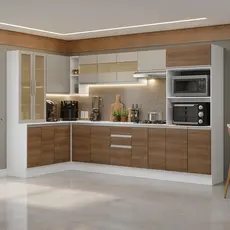 Armário De Cozinha Completa De Canto 100% Mdf 447Cm  Madesa