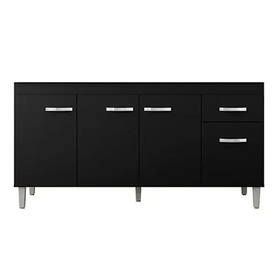 Balcão De Pia Gabriela 150 Cm Preto - Ajl