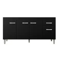 Balcão De Pia Gabriela 150 Cm Preto - Ajl