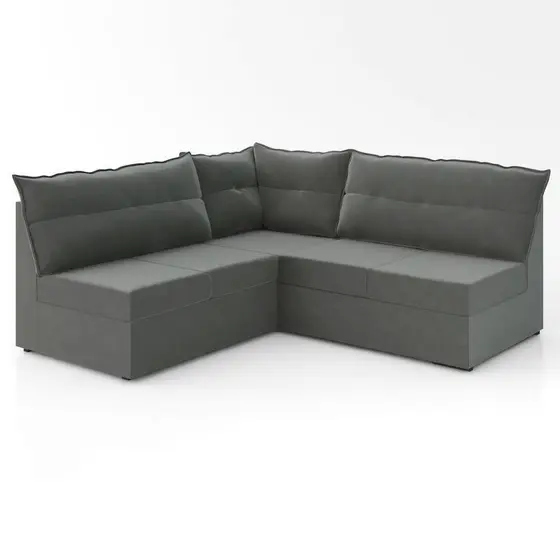 Sofá De Canto 5 Lugares Renaut Suede Cinza Mamflex Cinza