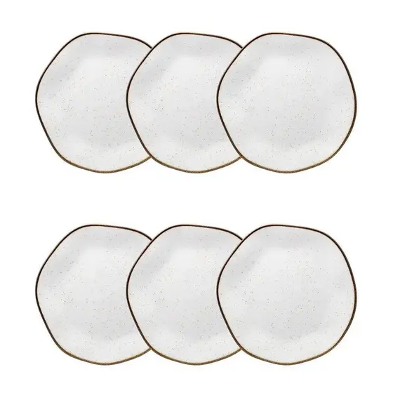 Conjunto De Pratos De Sobremesa 06 Peças Ryo Maresia Oxford