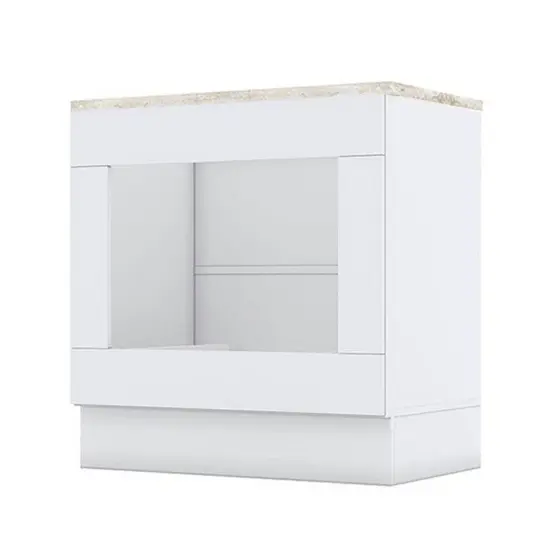 Balcão Forno De Embutir Americana Branco Com Tampo Para Cooktop Calcare - Henn