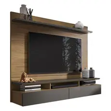Painel Para Tv Home Suspenso Noruega Freijó Grafite Perolizado - Móveis Leão