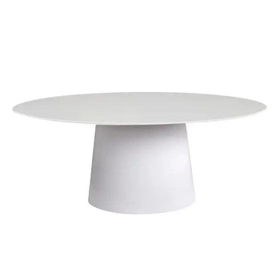 Mesa de Jantar Cone Oval 160x90 cm Laqueada Branca
