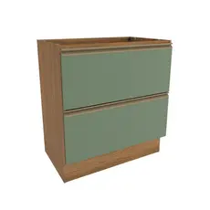 Balcão 2 Gavetas Kappesberg Celeste 100% Mdf Nogueira Oliva