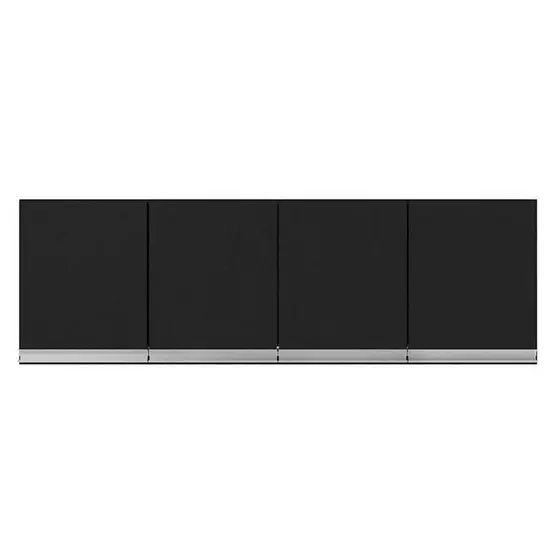 Armário Aéreo Para Cozinha Andréia 4 Portas 150 Cm Preto Fosco - Ajl