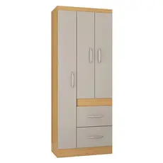 Guarda Roupa Solteiro Milão 3 Portas Damasco Off White – Poquema