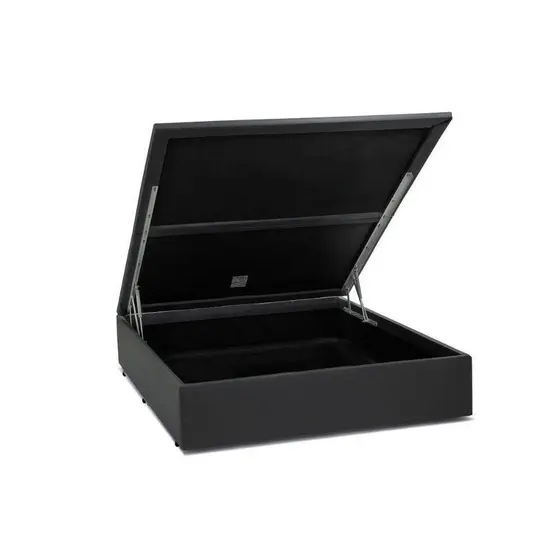 Cama Box Baú Viúva Homequeen Corino Cinza 41x128x188