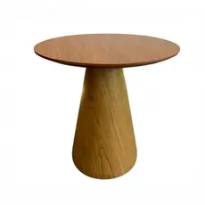 Mesa Cone Lateral Madeira Freijó - Tampo 51 Cm Cor Marrom
