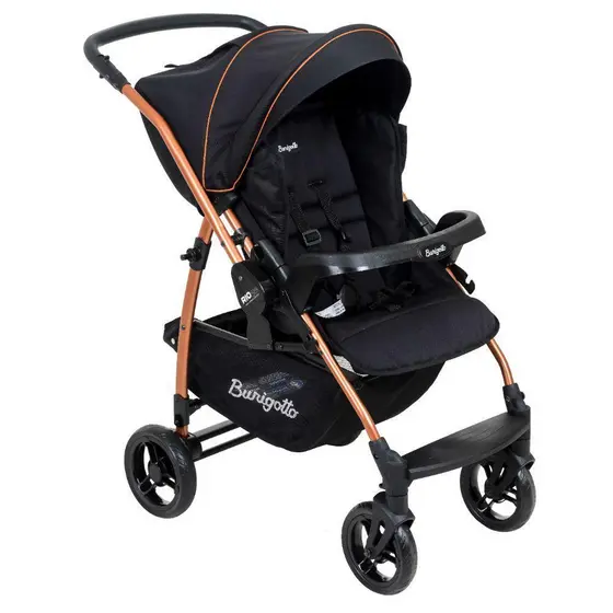 Carrinho De Bebê Burigotto Rio 22 Reversível Até 22kg Preto Cobre