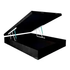 Cama Box Baú Casal Suede Preto 42x138x188