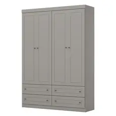 Guarda Roupa Infantil Mississipi 4 Portas Cinza - Henn