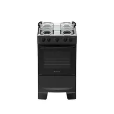 Fogão 4 Bocas Atlas Coliseum Plus Mesa De Inox A Gás Manual Preto