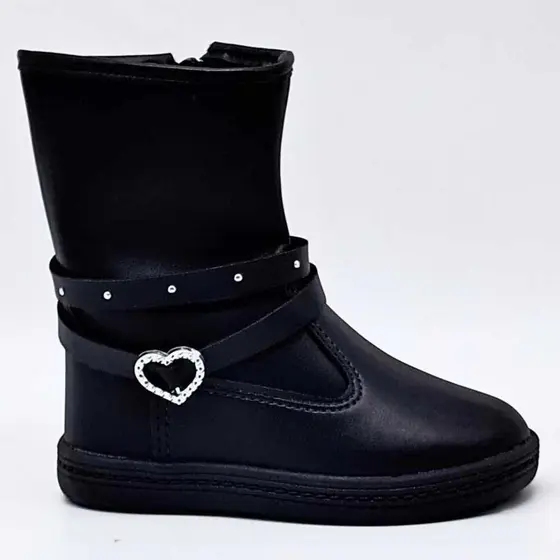 Bota Menina Molekinha BB Cano Medio Coração Estilo 2127.219