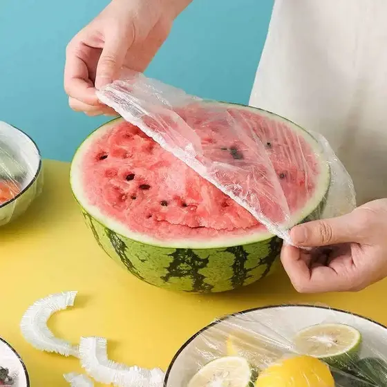 Kit 100 Tampa De Plástico descartável para alimento