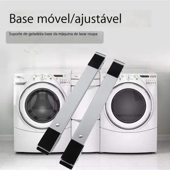 Suporte Aluminio De Rodinhas Universal Para Geladeira, Fogão E Máquina De Lavar Top