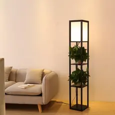(1734)Luminária De Chão 1,60m Abajur De Piso C/ Prateleira