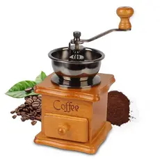 Moedor De Café Manual Gourmet C/ Regulagem  Em Pó Moedor De Madeira  Portátil De Made Aço Inoxidável  Moinho De Café