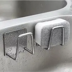 Suporte Porta Esponja P/ Bucha De Pia Cozinha Ganchos De Parede Aço Inoxidável