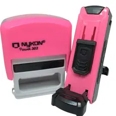 Kit 2 Carimbos Nykon 302 - 14x38mm Carimbo de Mesa + Carimbo de Bolso personalizado