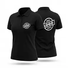 Camisa Feminina Polo Malha Pique Personalizada Logo Peito e Costa