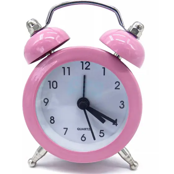Relógio Despertador Aço Mini Antigo Retro