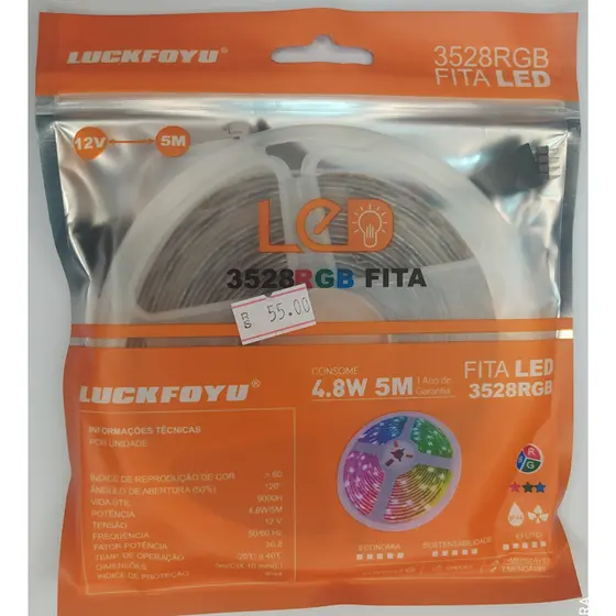 Fita Led RGB 3528 5mt 120 Led 12v IP44(a prova d'agua) c/silicone