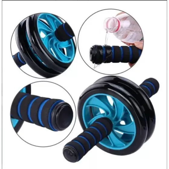Roda Rodinha Abdominal + Tapete De Apoio Rolo Execicio